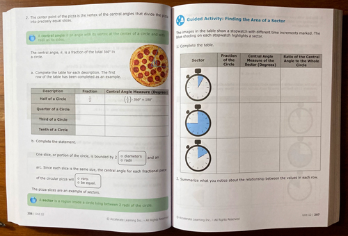 Photograph of inside pages of math workbook produced by Jimmy Hines